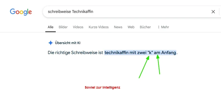 Gemini zu Schreibweise technikaffin