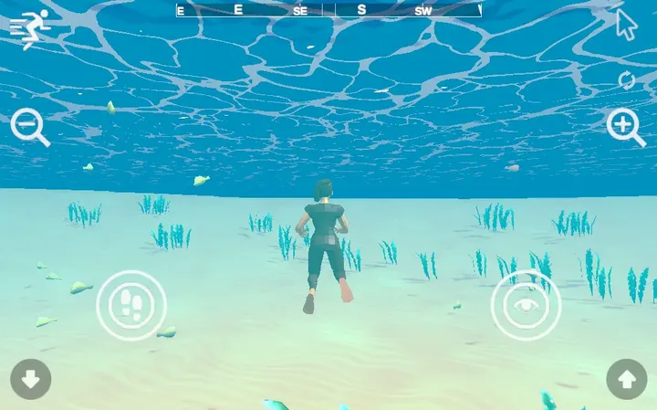 Tropical Island 3 WebGL 3D mobile touch scene with fishes