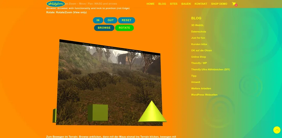 Coppercube 3D WebGL Terrain Scene in threejs Scene