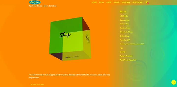 3D Navigation Cube mit three.js