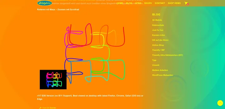 Three.js 3D fat lines example in responsive container