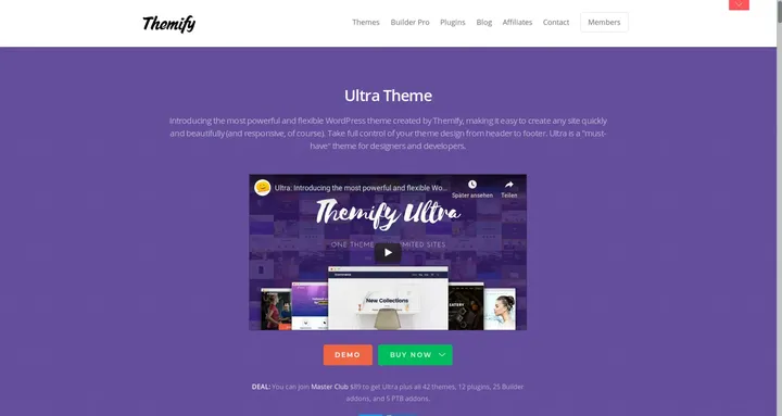Themify Ultra – Webdesigners Allzweck-WordPress-Theme