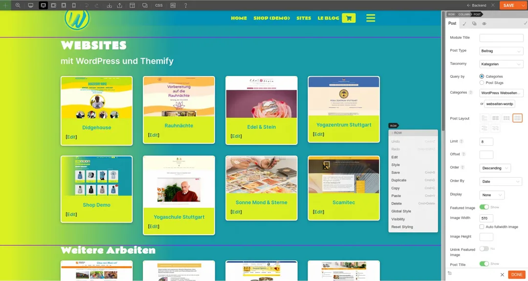 Themify Page Builder auf dem nächsten Level