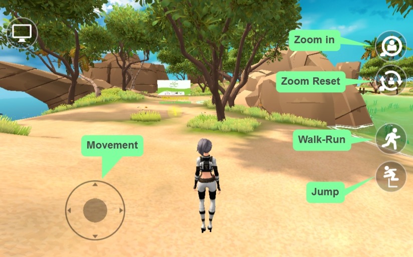 Beschreibung der Mobile Controls in Wonderful Island